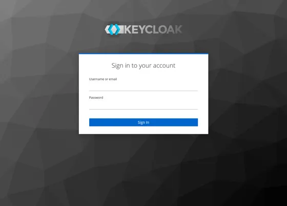 Screenshot of the Keycloak login page.